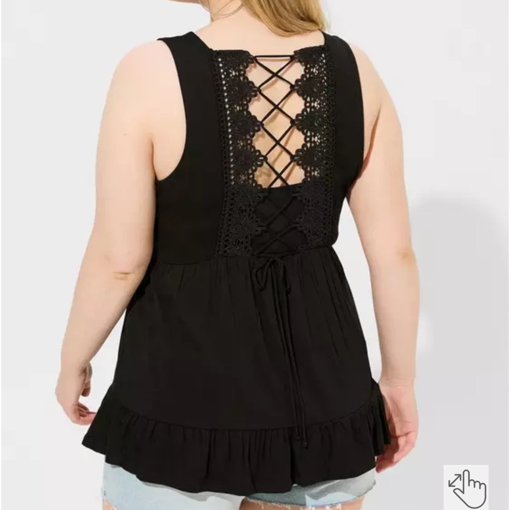Torrid Super Soft Lace Up Back Swing Babydoll Tank
